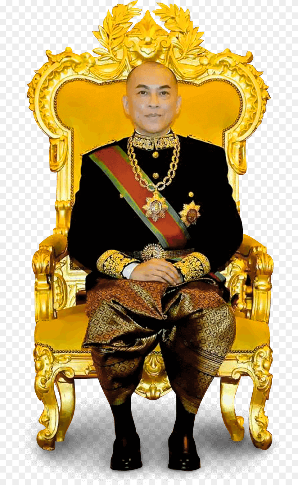 King Norodom Sihamony, Person, Lady, Furniture, Adult Free Png Download