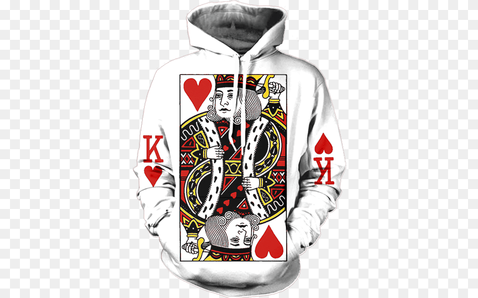 King Of Hearts King Card Hoodie, Sweatshirt, Sweater, Knitwear, Clothing Free Png Download