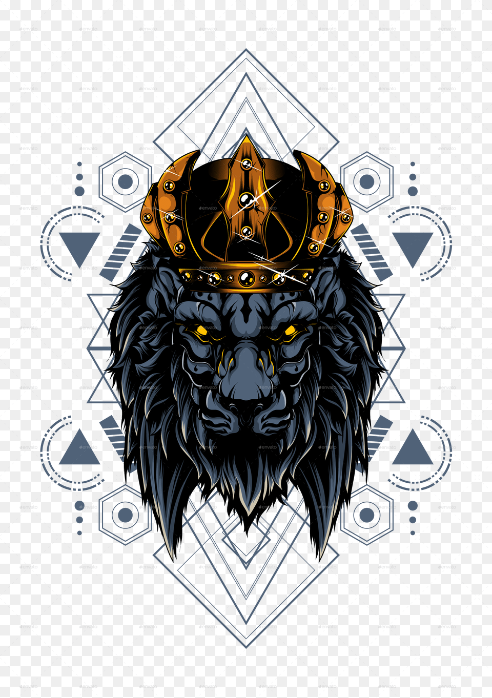 King Of Lion Sacred Geometry, Accessories, Emblem, Symbol, Art Free Png Download