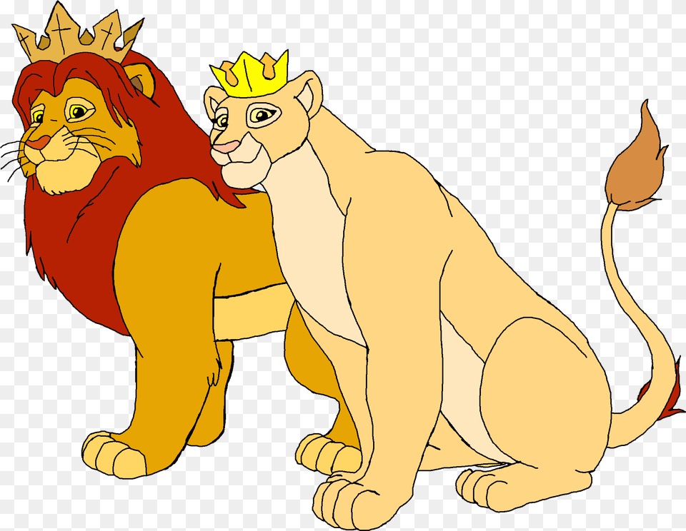 King Simba And Queen Nala Lion King Brother And Sister, Animal, Mammal, Wildlife, Face Png