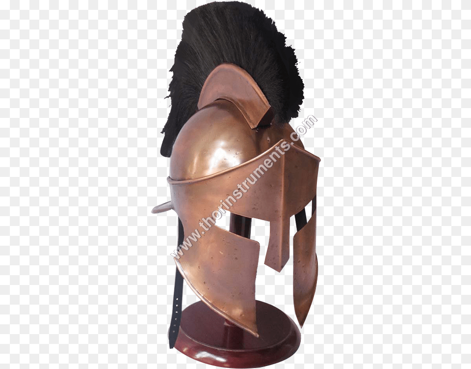 King Spartan Copper Helmet With Stand 300 King Leonidas Spartan Helmet Greek Warrior Costume, Armor, Adult, Female, Person Free Png