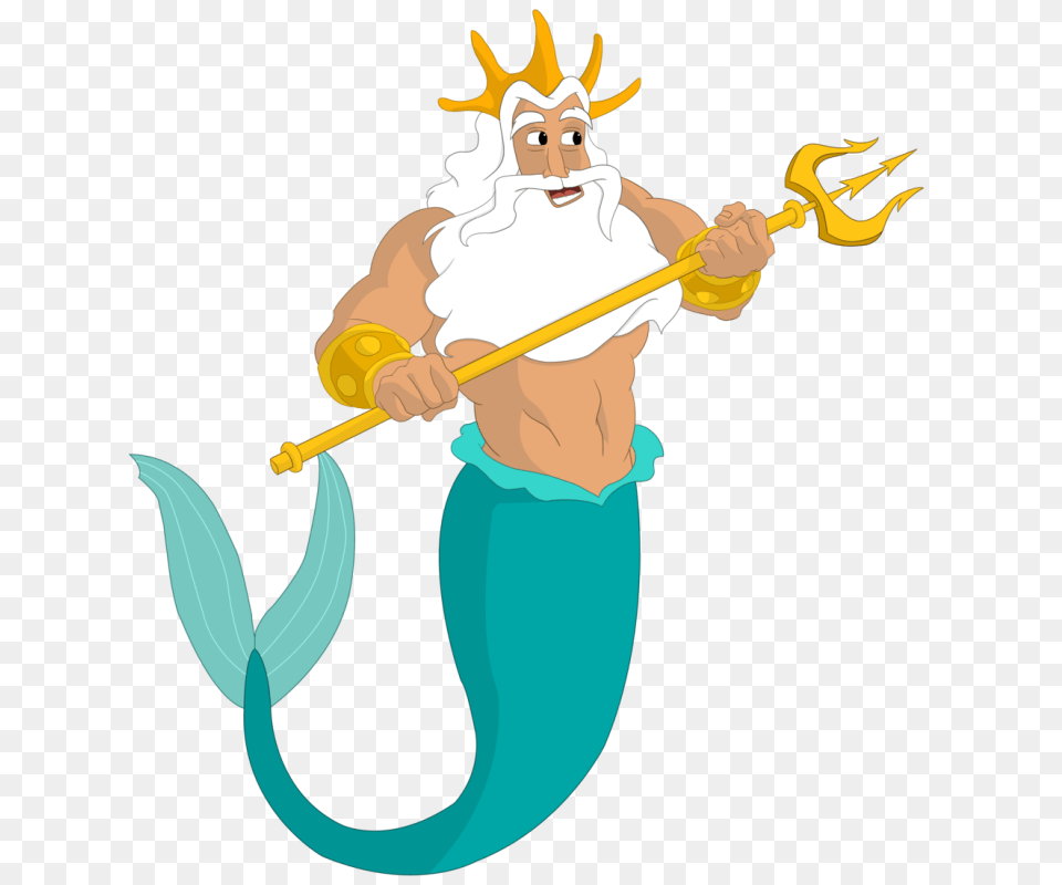 King Triton Clip Art, Baby, Person, Trident, Weapon Png
