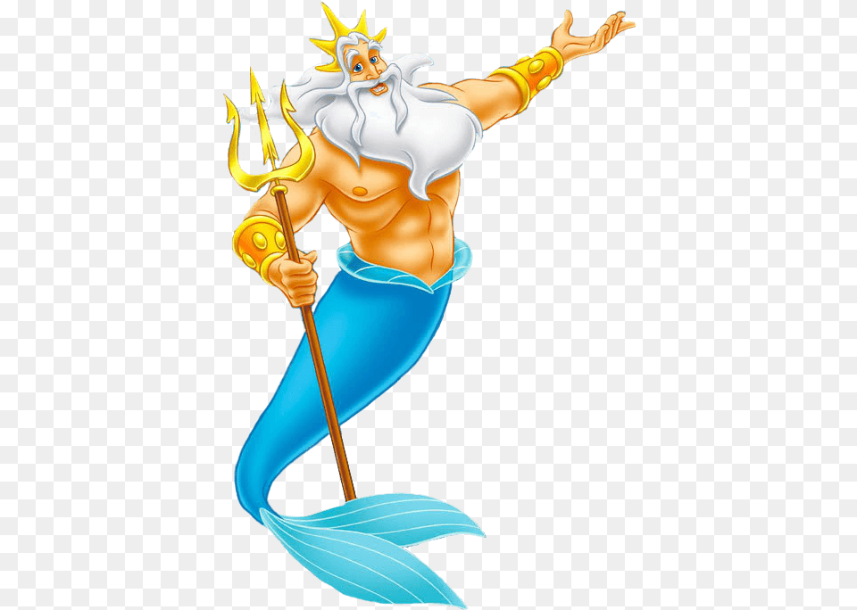 King Triton Clipart King Triton Little Mermaid, Weapon, Adult, Female, Person Free Png Download
