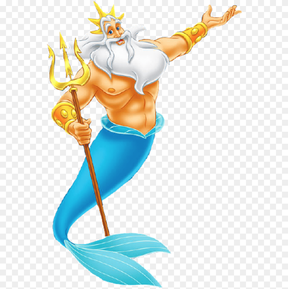 King Triton Little Mermaid Clipart Download King Triton Little Mermaid, Person, Trident, Weapon, Clothing Png Image