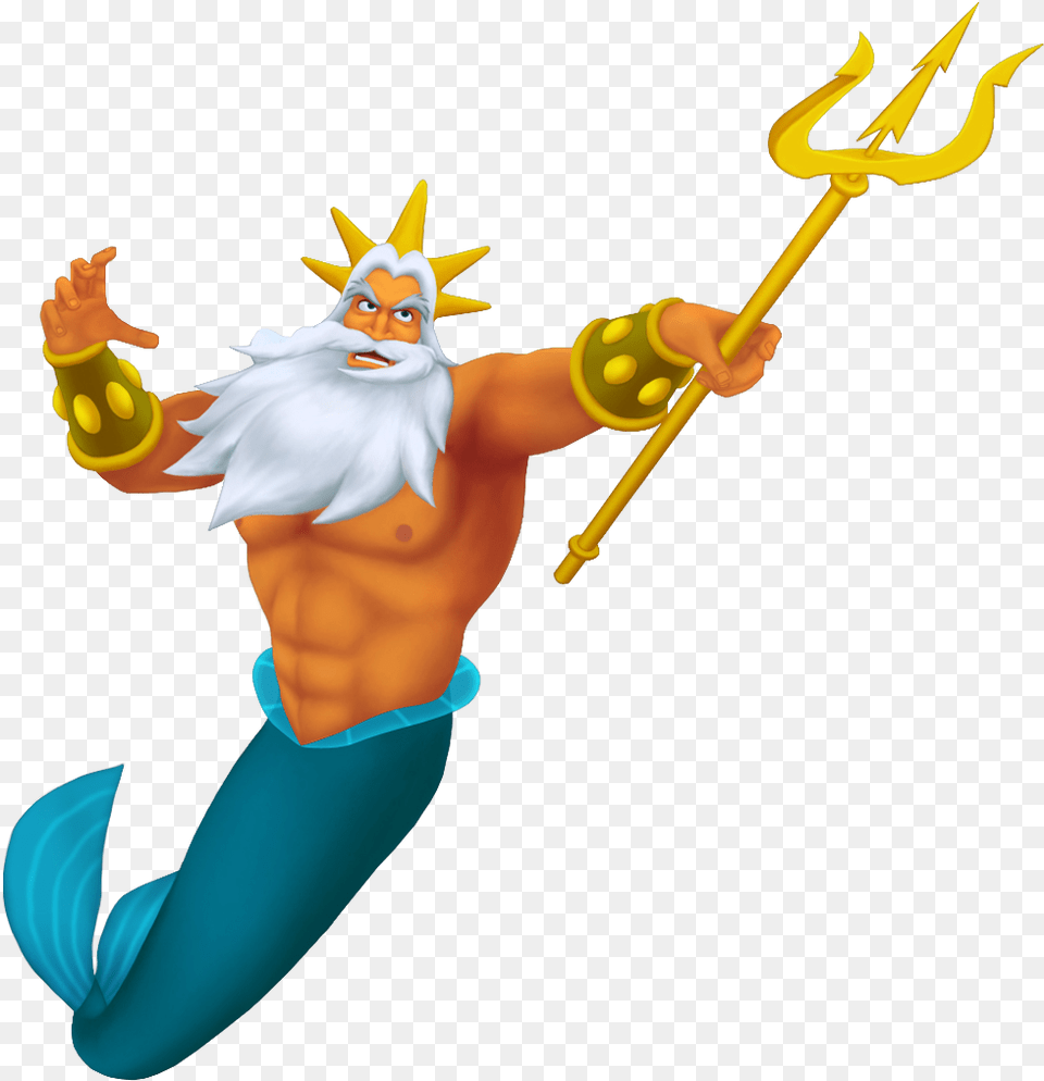 King Triton Transparent Clip Art Imageu200b Gallery Little Mermaid King Triton, Trident, Weapon, Baby, Person Png