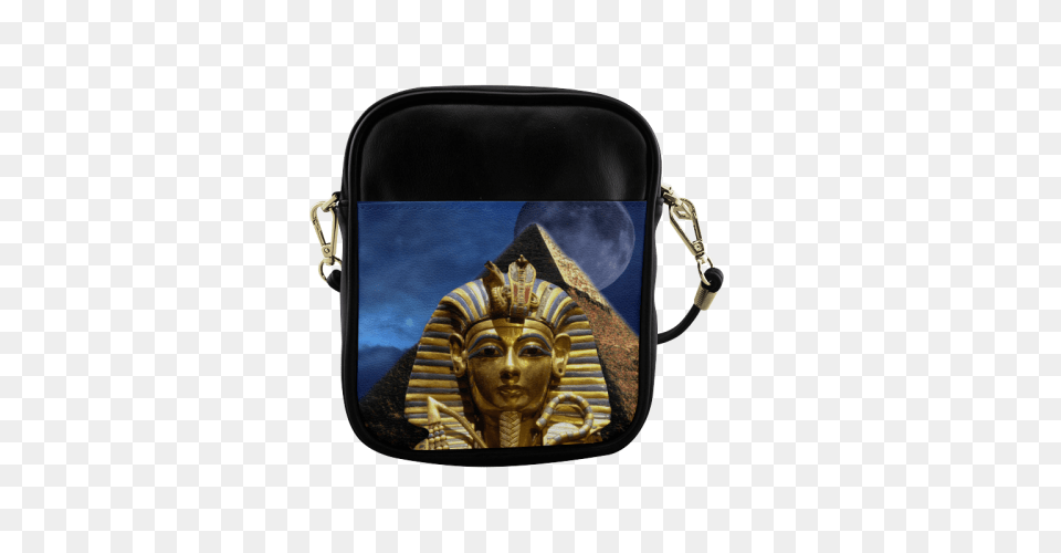 King Tut And Pyramid Sling Bag, Accessories, Handbag, Purse, Person Png