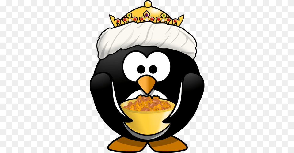 King Tux With Golden Bowl, Food, Cream, Dessert, Ice Cream Free Transparent Png