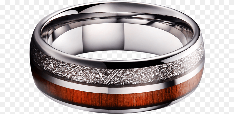 King Will Meteor Imitated Meteorite Amp Wood Inlay With Bangle, Accessories, Jewelry, Ring, Silver Free Png Download