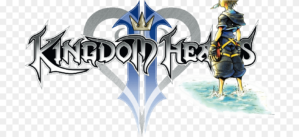 Kingdom Hearts 2 Logo Transparent Kingdom Hearts 2 Logo, Person, Weapon Png