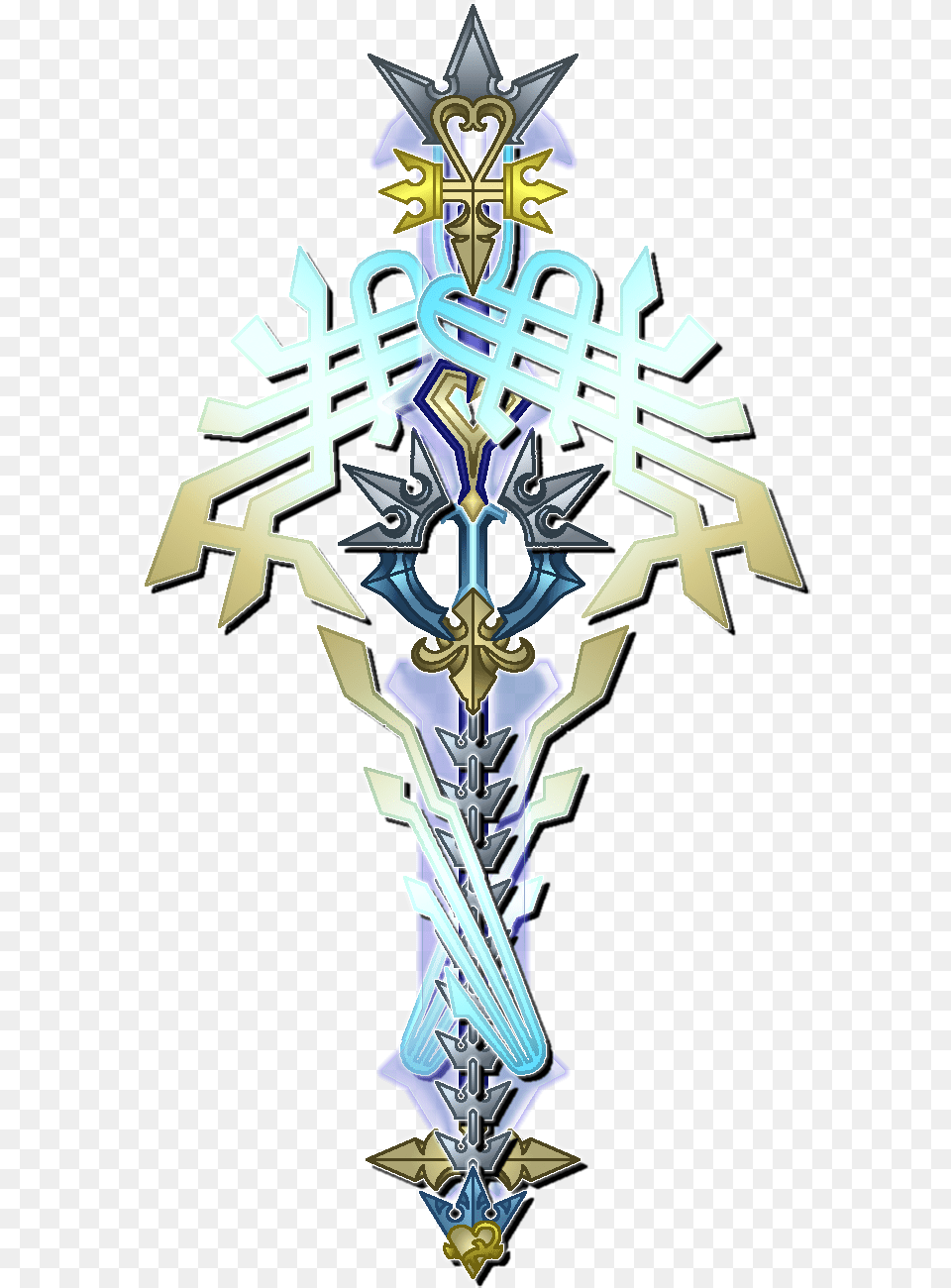 Kingdom Hearts 2 Ultima Weapon Staff Automotive Decal, Sword, Cross, Emblem, Symbol Free Transparent Png