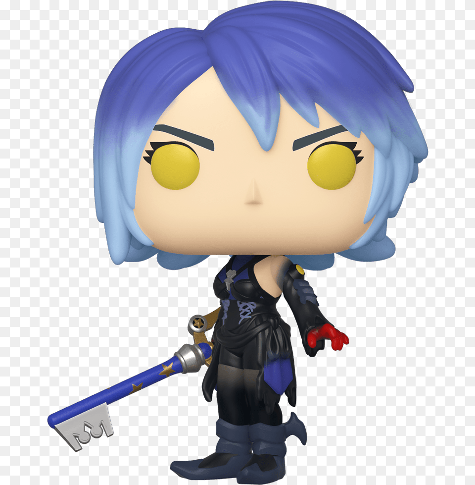 Kingdom Hearts 3 Dark Aqua With Keyblade Pop Vinyl Figure Funko Pop Kingdom Hearts Aqua, Book, Comics, Publication, Baby Free Png