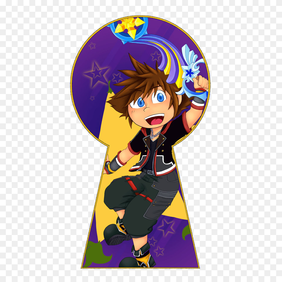 Kingdom Hearts 3 Sora Sticker Kingdom Hearts Sora Sticker, Book, Comics, Publication, Baby Png