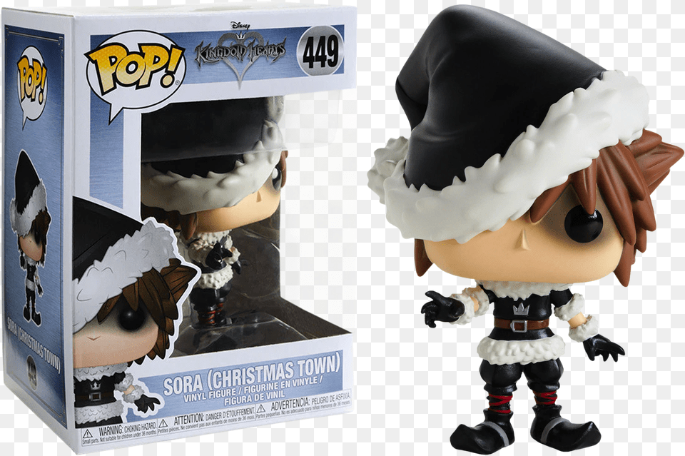 Kingdom Hearts 3 U2013 Sora Christmas Town Funko Pop Vinyl Figure First Funko Pop Marvel, Clothing, Hat, Person, Figurine Free Transparent Png