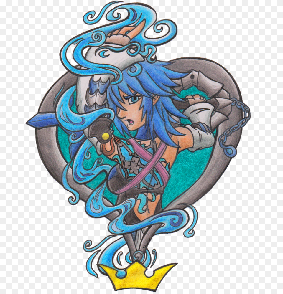 Kingdom Hearts Aqua Color Ink Aqua Tattoo Design, Person, Face, Head, Skin Png