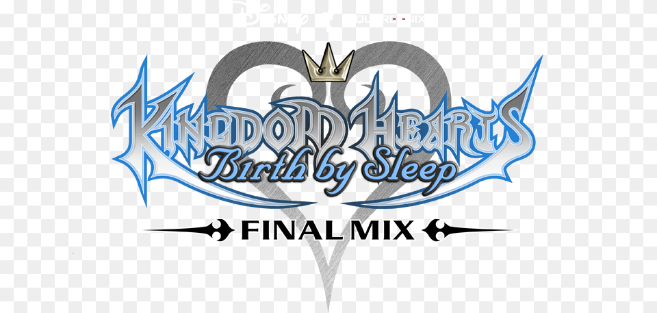 Kingdom Hearts Birth By Sleep Final Mix Kingdom Hearts Birth By Sleep Final Mix Logo, Weapon, Symbol, Emblem Png