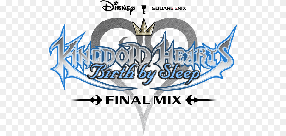 Kingdom Hearts Birth By Sleep Final Mix Logo, Emblem, Symbol, Weapon Free Png