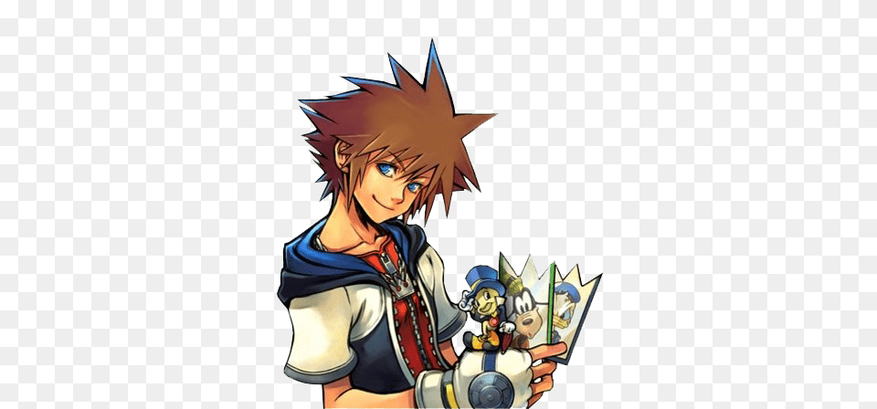 Kingdom Hearts Chain Of Memories Sora Chain Of Memories Roxas, Book, Comics, Publication, Person Png Image