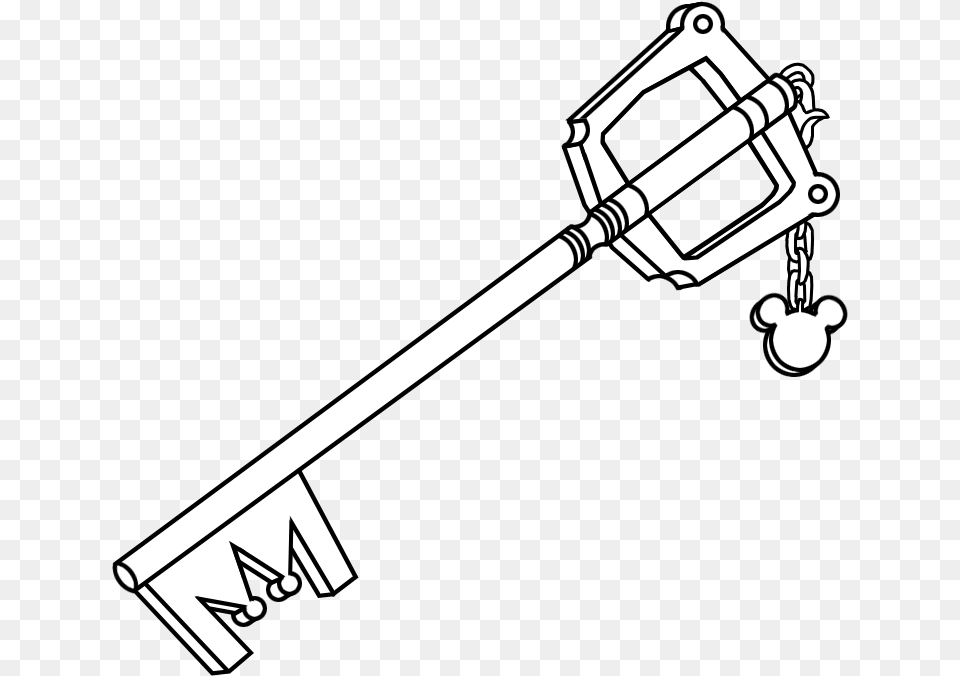 Kingdom Hearts Clipart Black And White Kingdom Hearts Keyblade Outline, Key Png Image