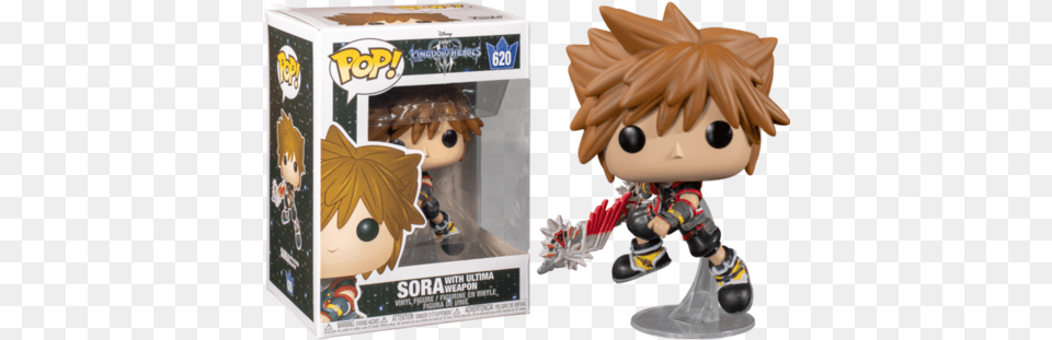Kingdom Hearts Funko Pop Kingdom Hearts Sora With Ultima Weapon, Figurine, Baby, Person, Face Free Transparent Png