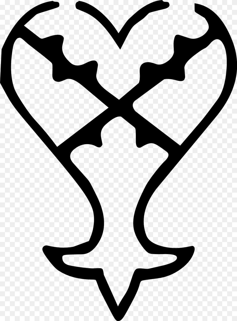 Kingdom Hearts Heartless Symbol, Gray Png Image