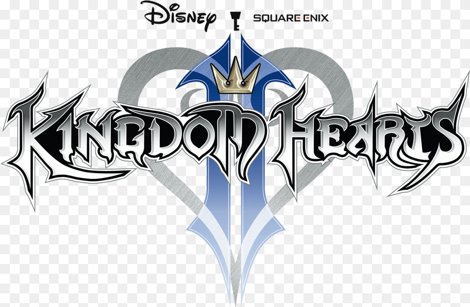 Kingdom Hearts Ii Logo Kh Kingdom Hearts 2 Title, Weapon, Sword Png Image