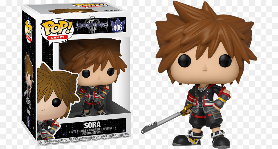 Kingdom Hearts Iii Sora Pop Vinyl Figure Sora Kingdom Hearts 3 Funko, Book, Comics, Publication, Baby Free Png