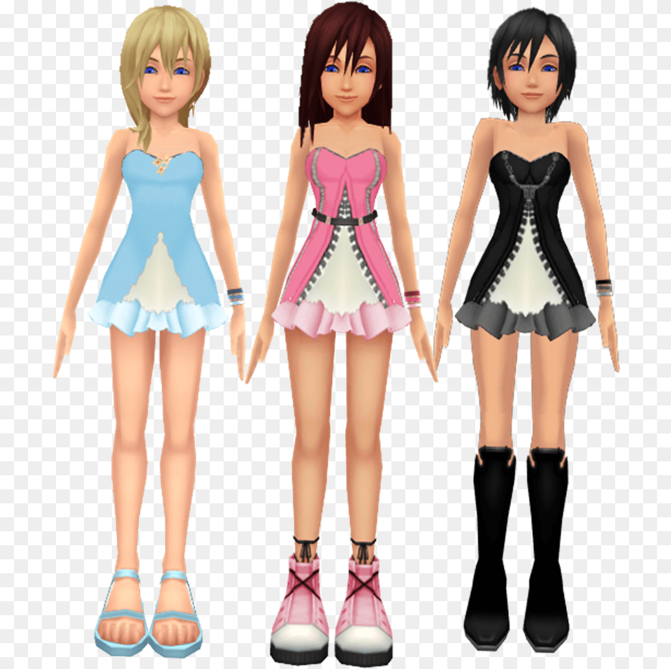 Kingdom Hearts Kairi Namine And Xion Dress Rose Kazuki9484 Kingdom Hearts Kairi Outfit, Toy, Doll, Person, Girl Png Image