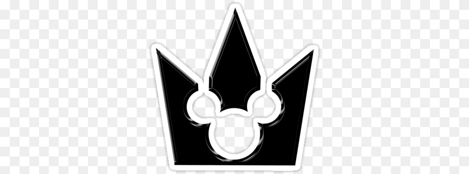 Kingdom Hearts Mickey Crown Sticker Mickey Symbol Kingdom Hearts, Emblem, Stencil, Weapon Free Transparent Png