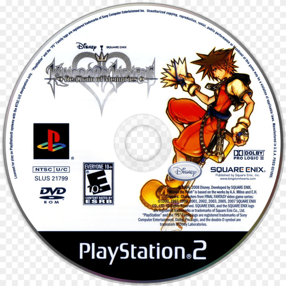 Kingdom Hearts Re Chain Of Memories Details Launchbox Kingdom Hearts Re Chain Of Memories Ps2 Disc, Disk, Dvd, Person, Face Png Image