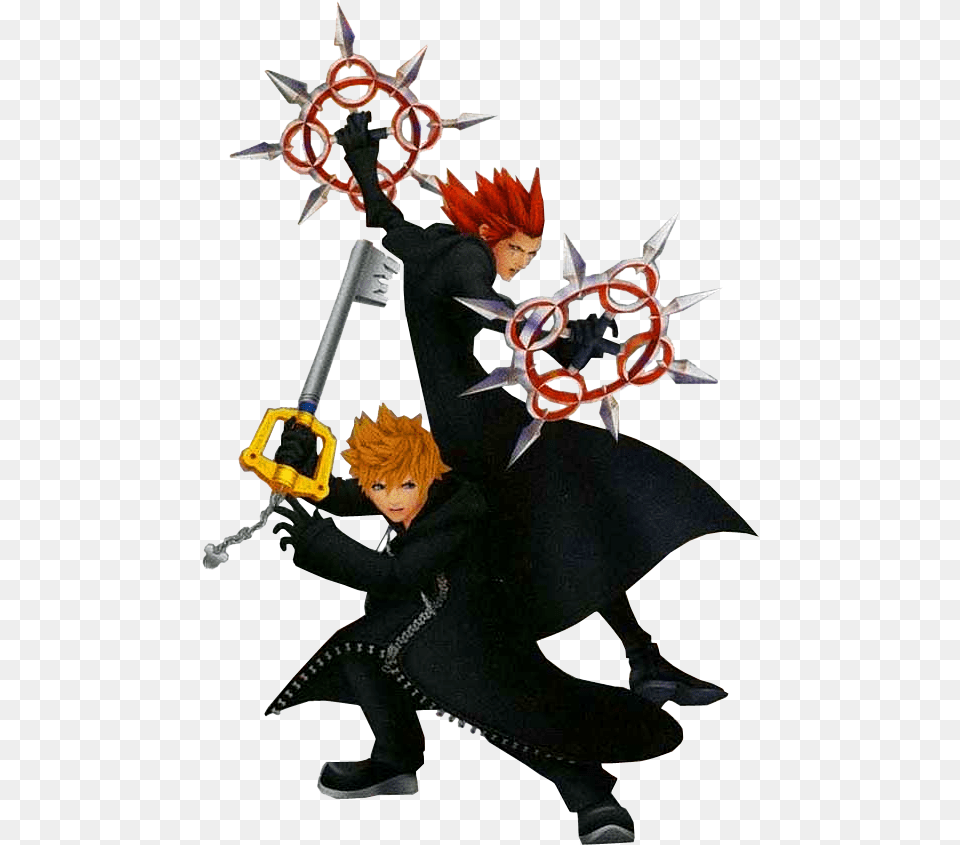 Kingdom Hearts Roxas And Axel Image Kingdom Hearts Roxas And Axel, Weapon, Sword, Book, Publication Free Png