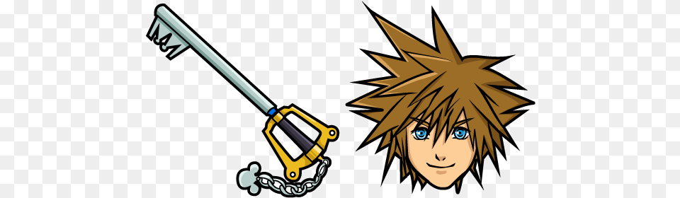 Kingdom Hearts Sora Cursor Kingdom Hearts Mouse Cursor, Face, Head, Person, Blade Png Image