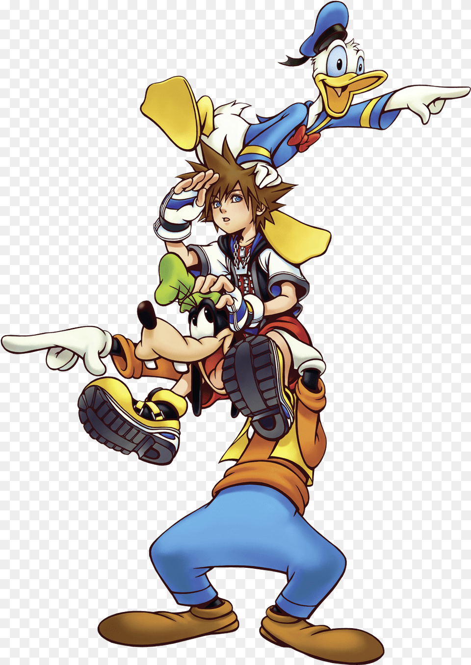 Kingdom Hearts Sora Donald Goofy, Book, Publication, Comics, Person Free Png