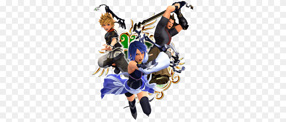 Kingdom Hearts Terra Aqua And Ventus Characters Tv Tropes Terra Aqua And Ventus Medal, Book, Comics, Publication, People Free Png