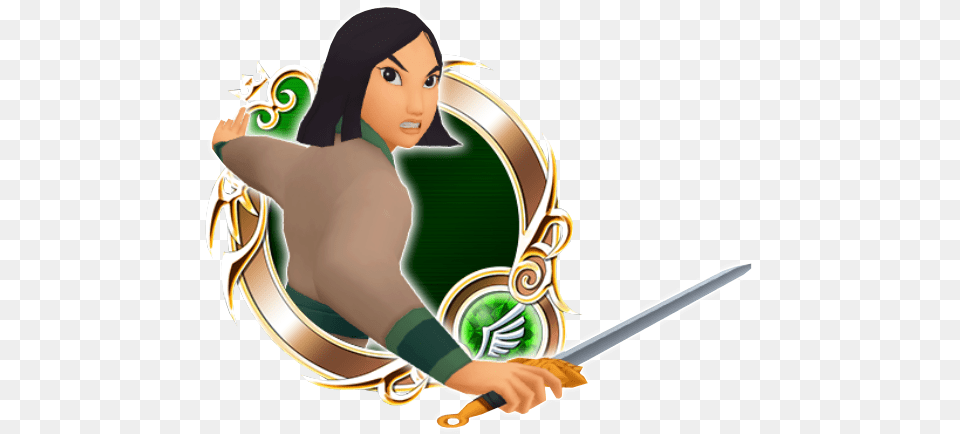 Kingdom Hearts Unchained Mulan Kingdom Hearts Ventus Medal, Weapon, Sword, Adult, Person Png Image