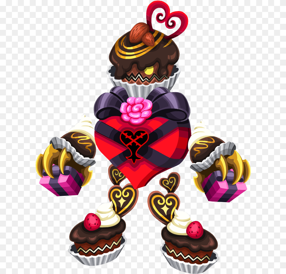 Kingdom Hearts Valentines Day, Cake, Cream, Cupcake, Dessert Free Transparent Png