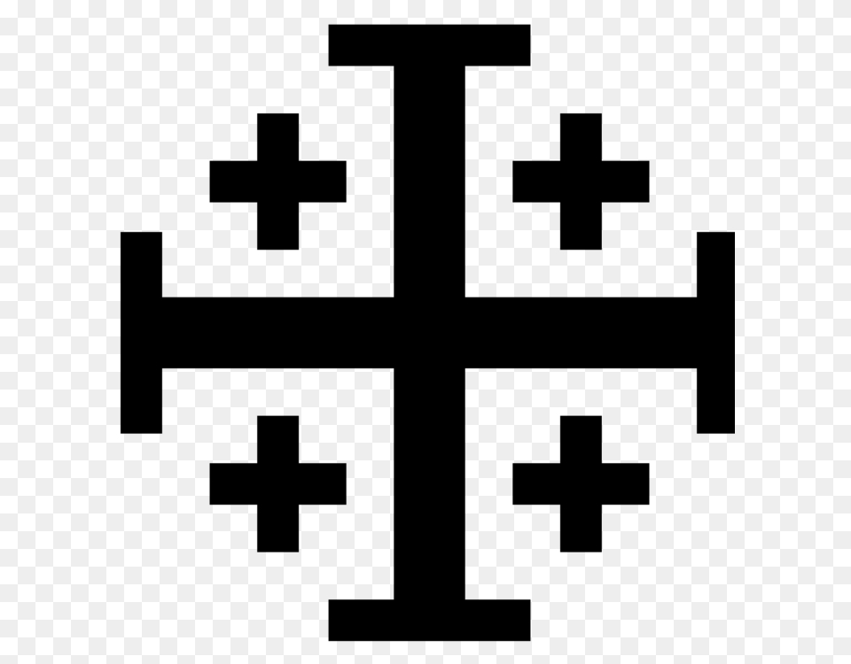 Kingdom Of Jerusalem Jerusalem Cross Crusades Christian Cross Gray Free Png Download