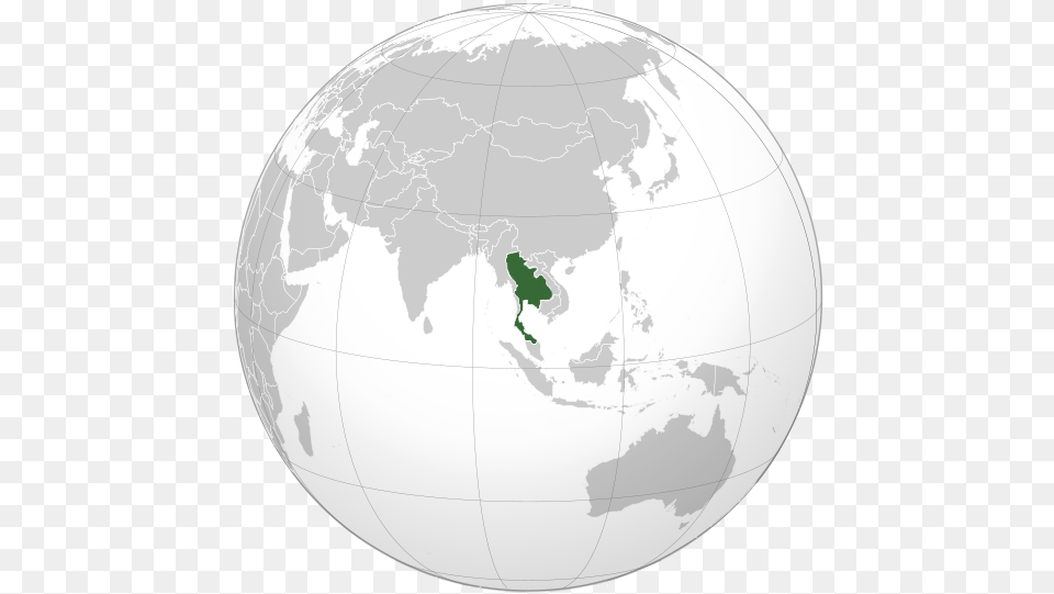 Kingdom Of Thailand World War Ii Orthographic Map Terror Threat In Asia, Astronomy, Outer Space, Planet, Globe Png Image