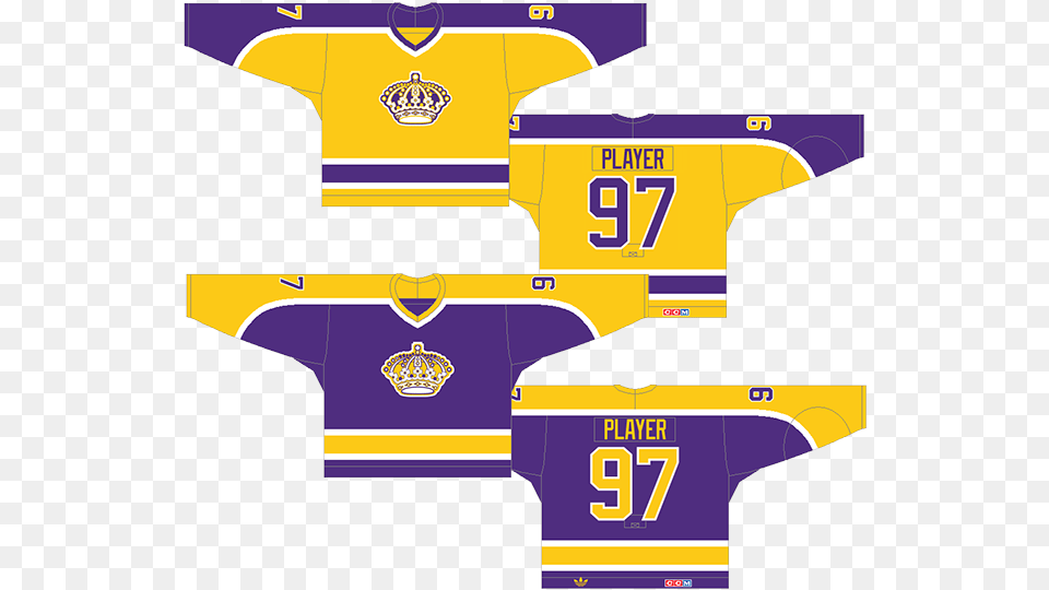 Kings 1980 La Kings Purple Gold Jersey, Clothing, Shirt Free Transparent Png