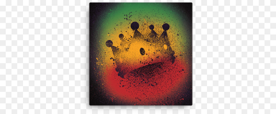 Kings Crown Green Gold Red Sprayed Stencil Art Canvas, Accessories Png