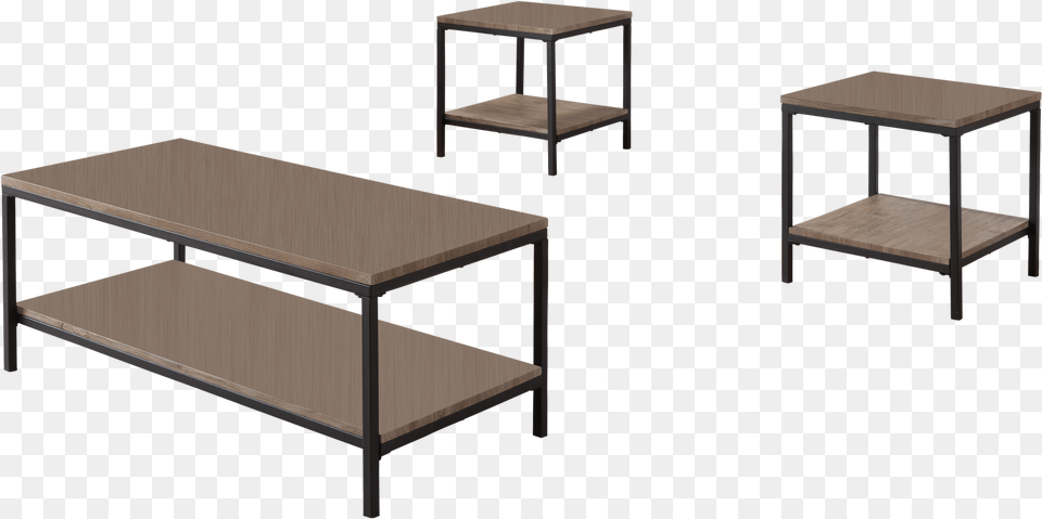 Kinley 3 Piece Gray Wood Amp Black Metal Frame Modern Coffee Table, Coffee Table, Furniture, Dining Table, Desk Png
