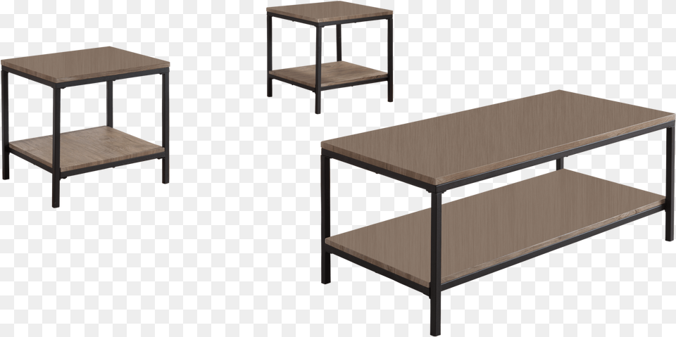 Kinley 3 Piece Gray Wood Amp Black Metal Frame Modern Coffee Table, Coffee Table, Furniture, Dining Table, Desk Png Image