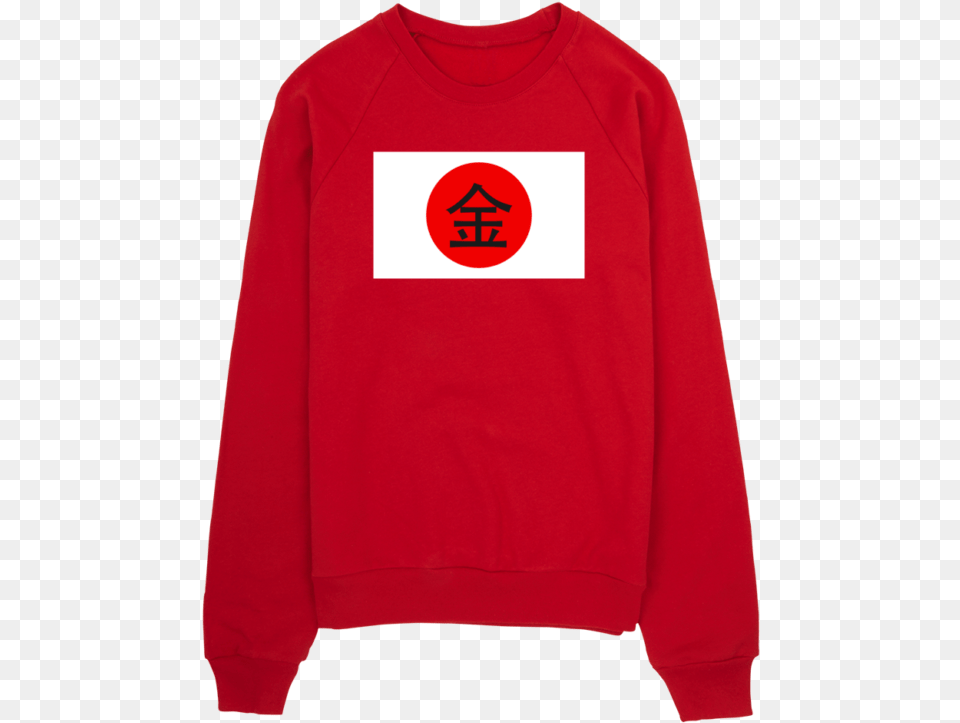 Kinmia Gold Flag Crew Red Crew Neck Mockup, Clothing, Hoodie, Knitwear, Sweater Free Png