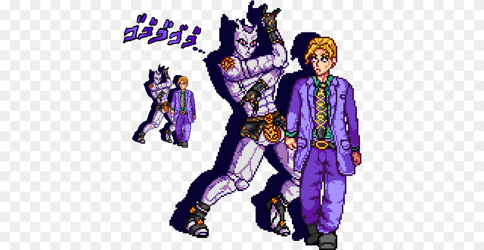 Kira And Killer Queen In Pixel Union Canal, Book, Comics, Publication, Purple Free Png