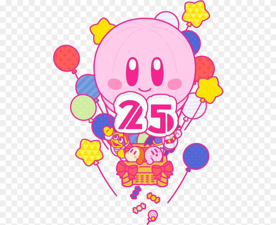 Kirby 25th Anniversary Art Game Kirby Official Art, Balloon Png Image