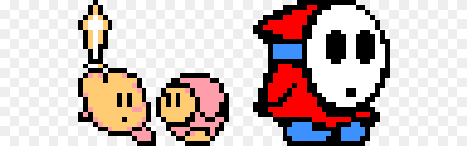 Kirby Amp Shy Guy Pixel Art Free Png