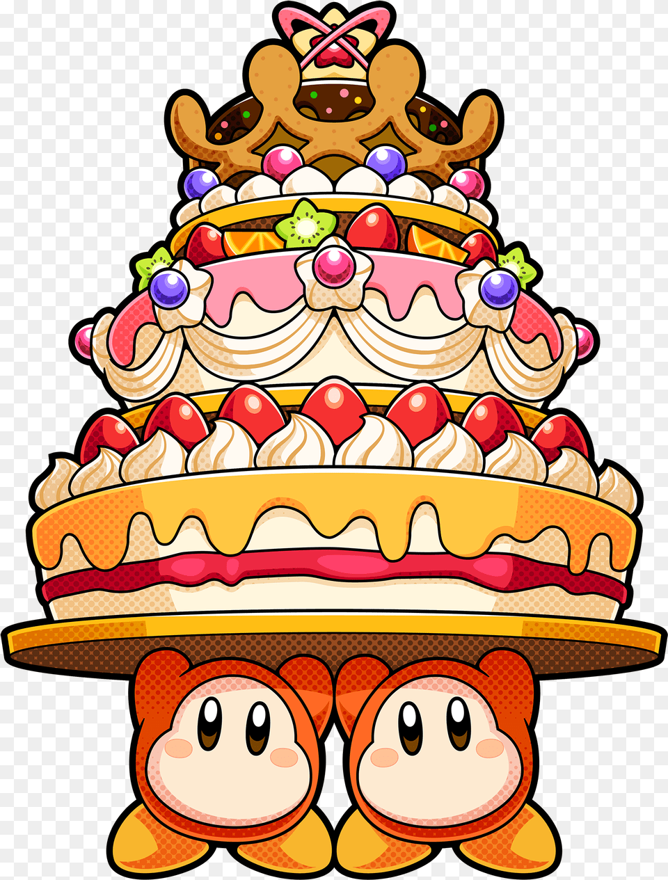 Kirby Battle Royale Art Kirby Battle Royale Cake, Birthday Cake, Cream, Dessert, Food Free Png