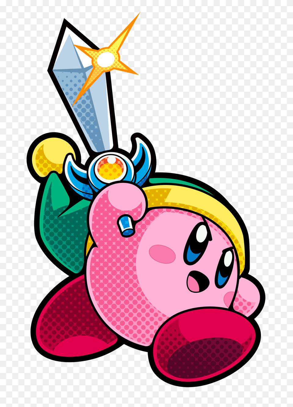 Kirby Battle Royale Transparent Kirby Battle Royale Sword, Light, Face, Head, Person Png