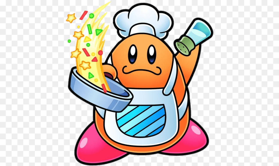 Kirby Chef Kawasaki Preparing Dish Chef Kawasaki Kirby, Birthday Cake, Cake, Cream, Dessert Free Png Download