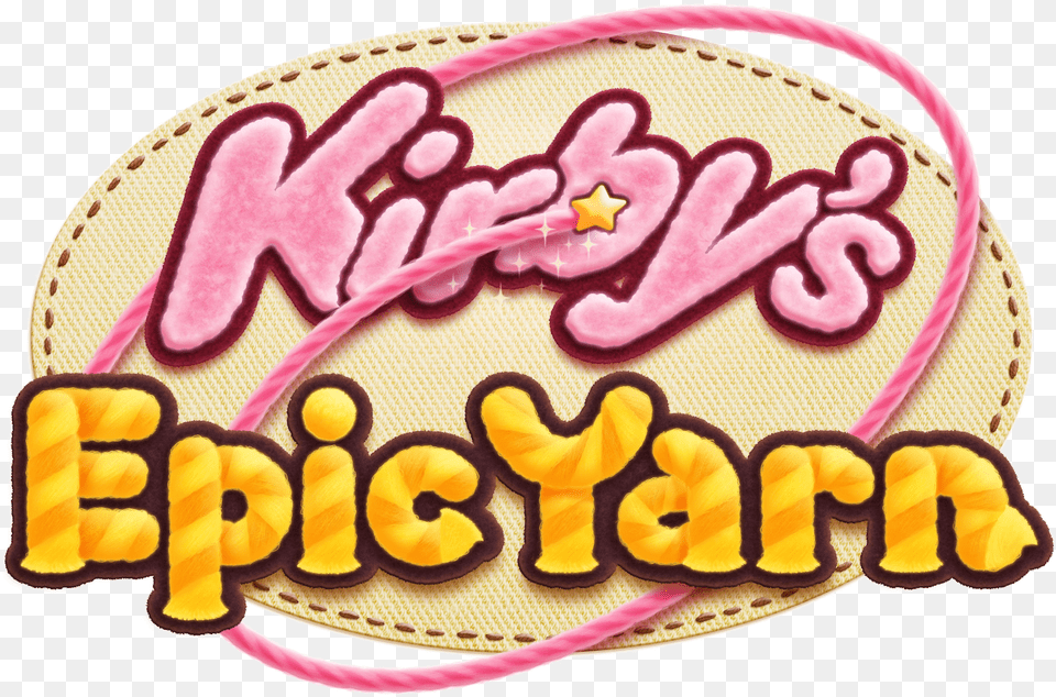Kirby Epic Yarn Logo Epic Yarn Logo, Birthday Cake, Cake, Cream, Dessert Png Image