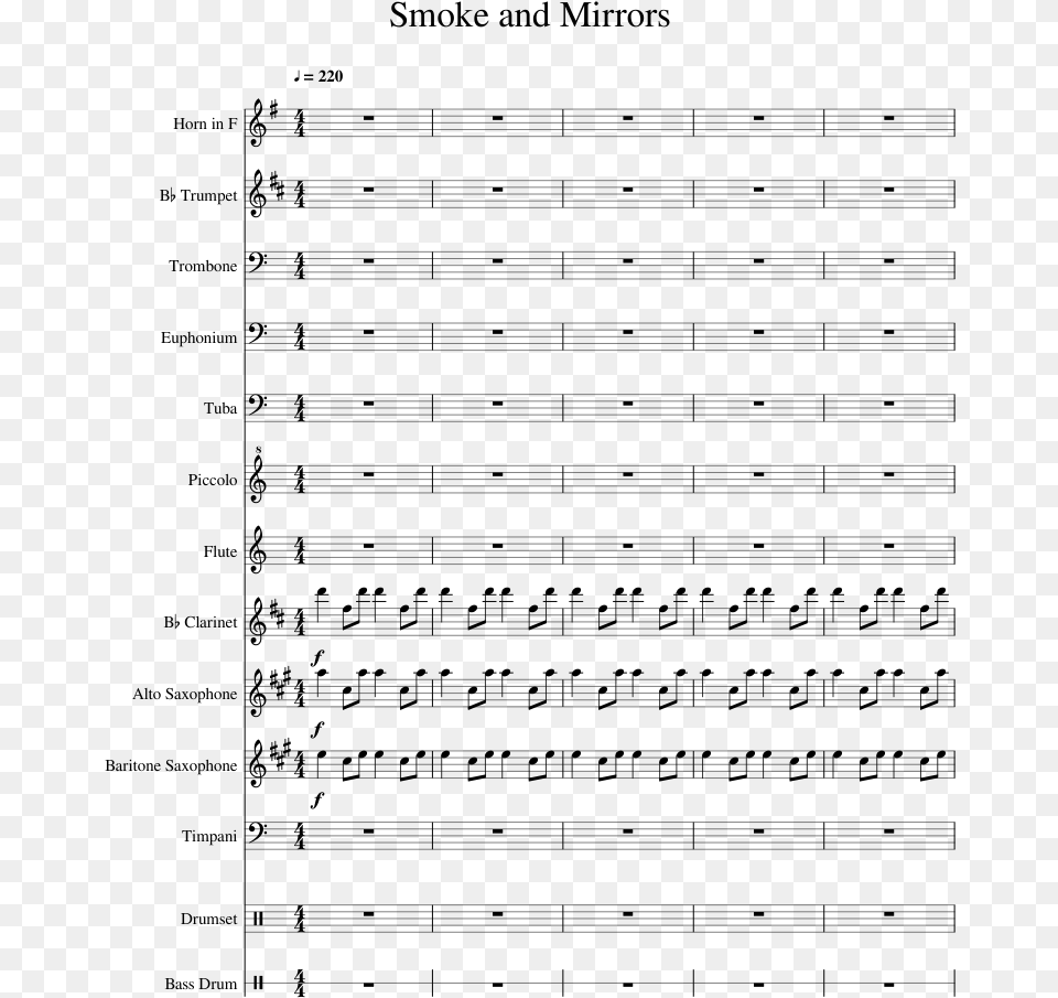 Kirby Green Greens Clarinet Sheet Music, Gray Free Png